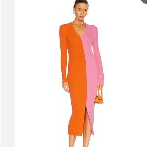 Staud Shoko dress - nectarine & pink